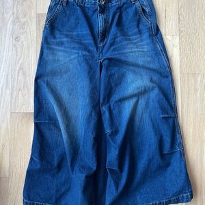 Denim architectural Maxi Skirt